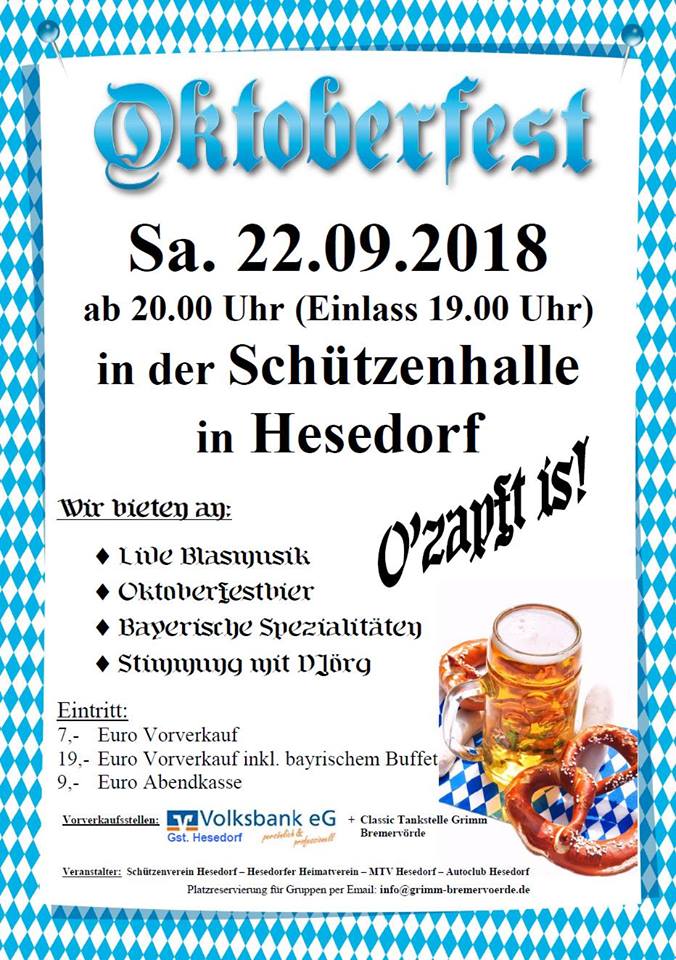 Einladung Zum 5 Hesedorfer Oktoberfest Mtv Hesedorf